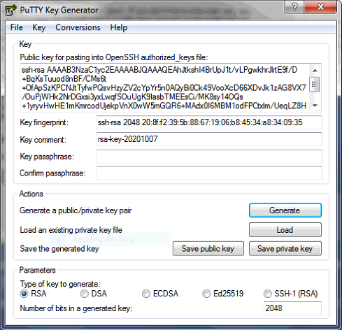 PuTTY Key Generator