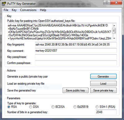 PuTTY Key Generator