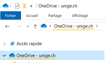 Explorateur de fichier OneDrive